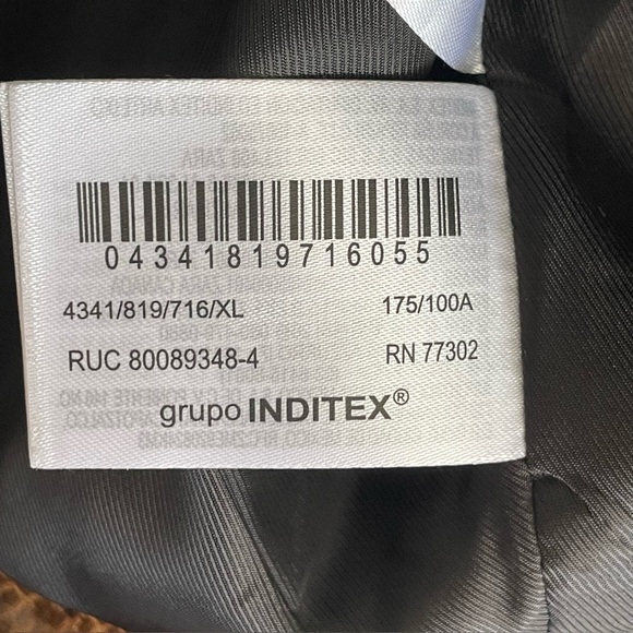 ZARA Snakeskin Snake Print Bomber Jacket Womens XL Dark Brown Black Faux Leather - Picture 9 of 10